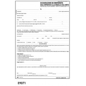 DICHIARAZIONE CONFORMITA' IMPIANTO Foto prodotto